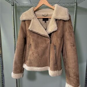 Banana Republic Faux Shearling/Suede Moto Jacket